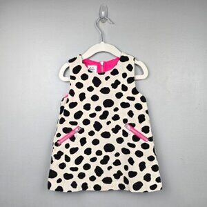 MINI BODEN Cow Print Toddler Dress Cream Black Pink Girl Size 2T Western Cowgirl